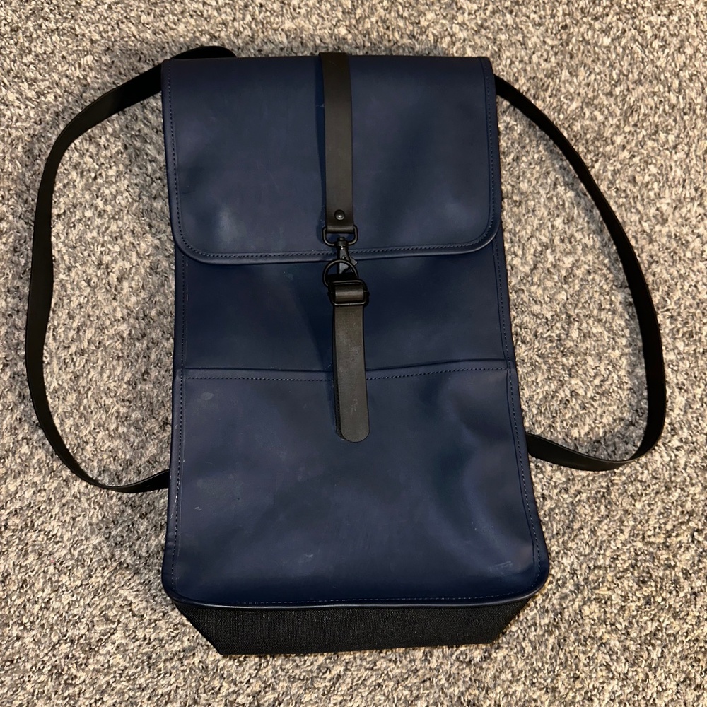 RAINS Backpack - Navy Blue - Minimalist Backpack - Men Unisex Large
